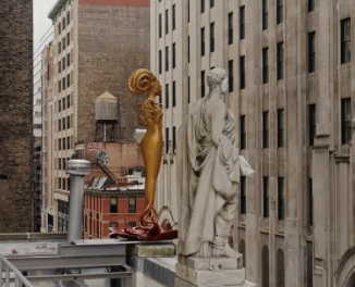 Look up!...New Courthouse Statue