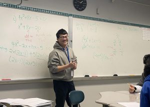 Lu teaches calculus to seniors during first period on a Monday morning.
