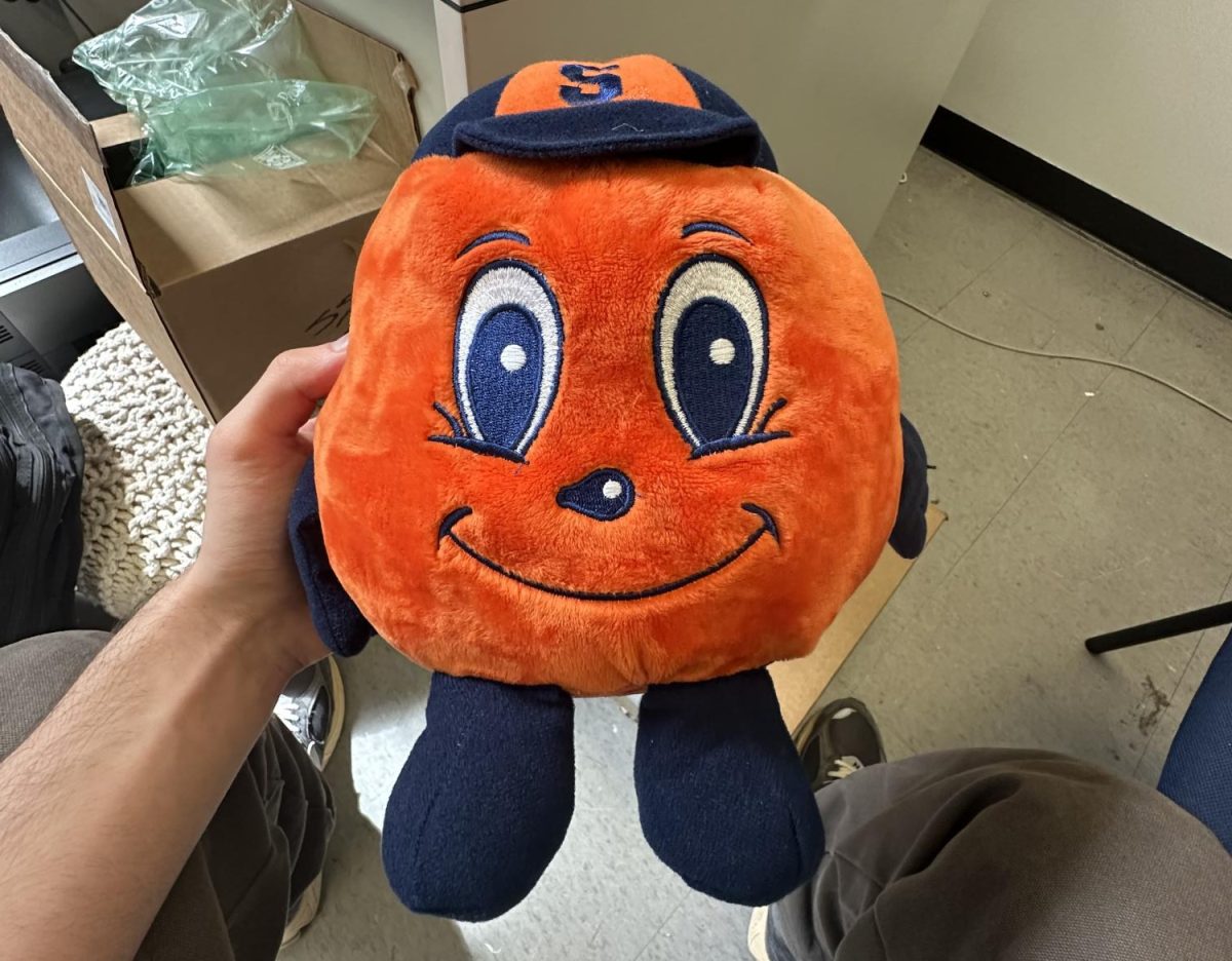 College counselor Nicole Epstein has a plushie of Syracuses mascot, Otto, in her office.