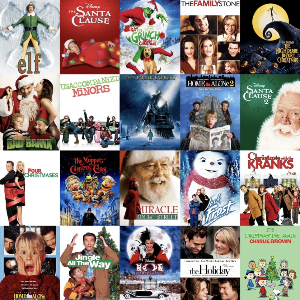 Collage of holiday movies.