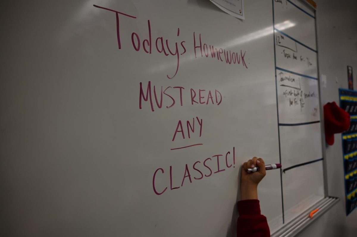 Classic literature is assigned to students as homework.