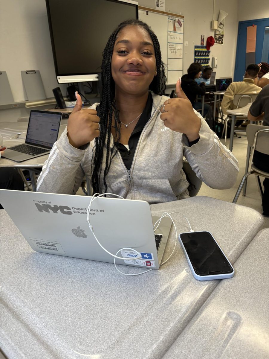Photograph of Jane Ikekwem, manager of the JV basketball team.