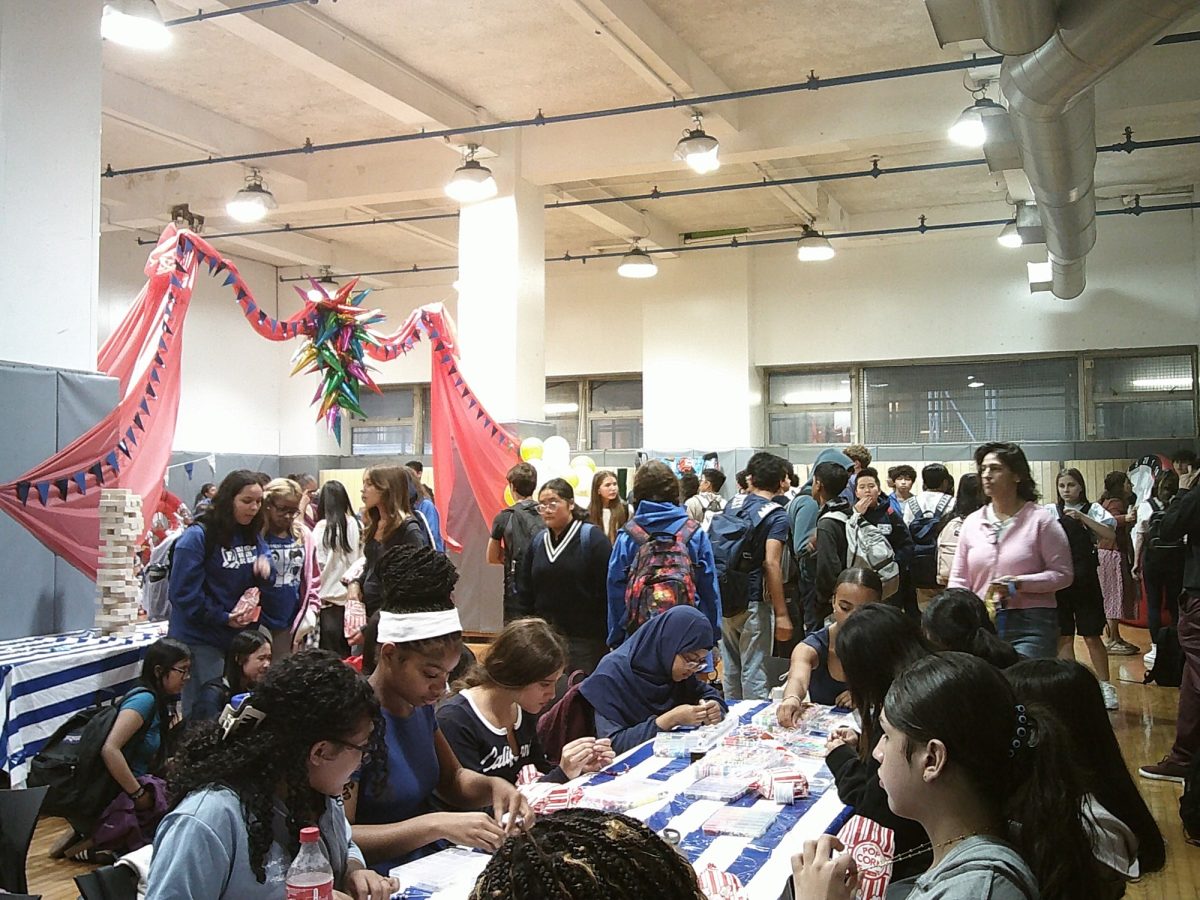 Students gather in the gym for the Back-to-School Bash.