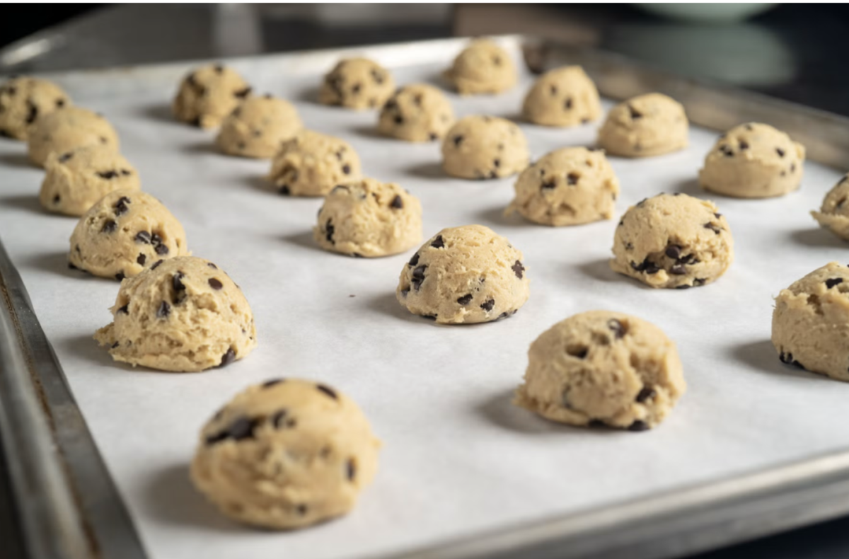 Cookies baking in the oven. 