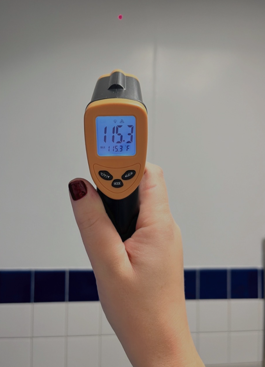 Temperature in the fourth floor staff bathroom.
